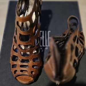 Brown Cutout Heels